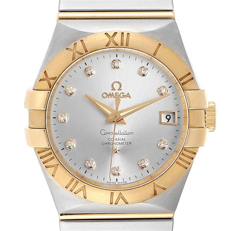 omega gold mens watch|solid gold diamond watches men.